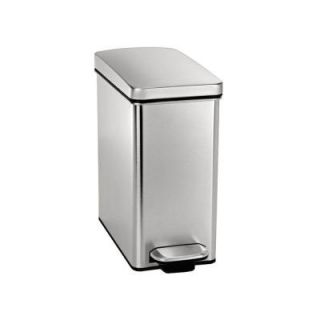 simplehuman 10 l Fingerprint Proof Brushed Stainless Steel Slim Step On Trash Can CW1898