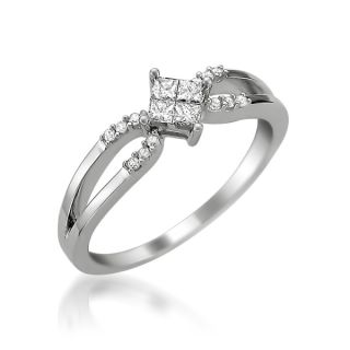 Brides Across America 14k White Gold 1/3ct TDW Diamond Promise Ring (H