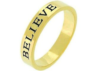 Gold tone Silver tone "Believe" Eternity Ring