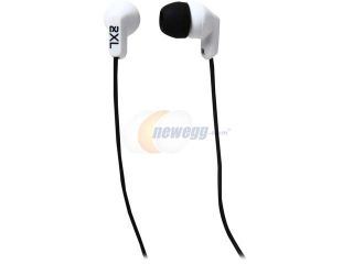 Open Box 2XL White X2WHFY 819 3.5mm Connector Whip In Ear Headphone with Ambient Chatter Reduction and Hands Free Mic