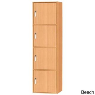 4 door Wood Storage Cabinet Beech