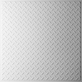 Ceilume Diamond Plate White 2 ft. x 2 ft. Lay in or Glue up Ceiling Panel (Case of 6) V3 DIAMND 22WTO