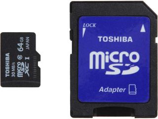 Toshiba 32GB MicroSDHC Flash Card with Adapter Model PFM032U 1DCK