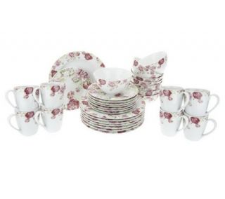 Gorham 32 Piece Floral Stoneware Service for 8 Dinnerware Set   H198538 —