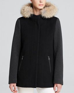 Marc New York Fur Trimmed Portia A Line Coat