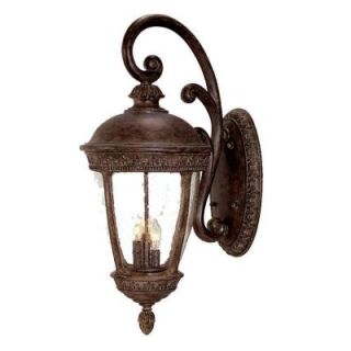 Acclaim Lighting Fleur de Lis Collection Wall Mount 3 Light Outdoor Black Coral Light Fixture DISCONTINUED 1222BC