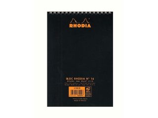 Rhodia Wirebound Notebooks ruled 6 in. x 8 1/4 in. black [Pack of 5]