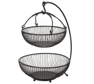 Gourmet Basics by Mikasa Spindle 2 Tier BasketWith Hook   K305051 —