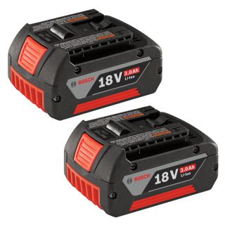 Bosch 2 Pack 18 Volt 3.0 Amp Hours Lithium Power Tool Batteries