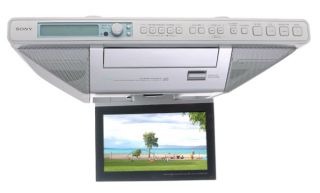 Sony ICF CD555TV 7 inch Under Cabinet LCD TV / CD Clock Radio
