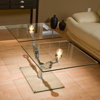 2 Way Motion Glass Rectangular Coffee Table