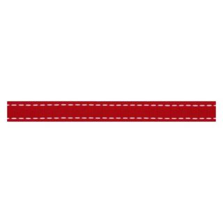 Saddle Stitch Ribbon, Red/White