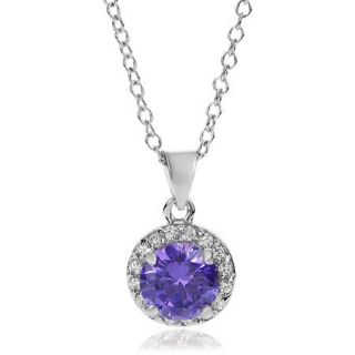 Brinley Co. Women's Sterling Silver Round Cut CZ Necklace