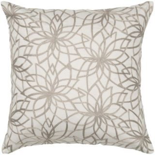 Rizzy Home Beige & Soft Gray Embroidered Decorative Throw Pillow   Decorative Pillows