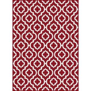 Tayse Rugs Metro Red 7 ft. 10 in. x 10 ft. 3 in. Contemporary Area Rug 1020  Red  8x10