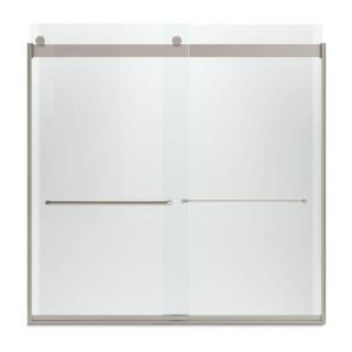 KOHLER Levity 59 5/8 in. W x 59 3/4 in. H Semi Framed Sliding Tub/Shower Door with Towel Bar in Nickel K 706006 L MX