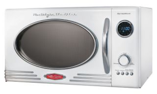 Nostalgia Electrics RMO 400WHT Retro Series 0.9 Cubic Foot Microwave Oven   White