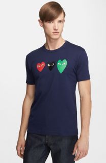 Comme des Garçons Play Three Heart Graphic T Shirt
