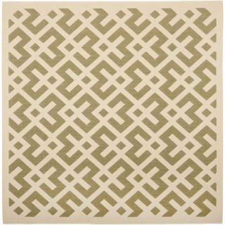 Safavieh Courtyard 6 ft 7 in x 6 ft 7 in Square Green Transitional Indoor/Outdoor Area Rug