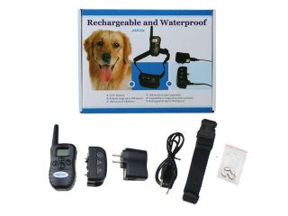 300 Yard Rechargeable Collar Waterproof LCD 100LV Level Adjustable Shock Vibra Remote Pet Dog Training Collar