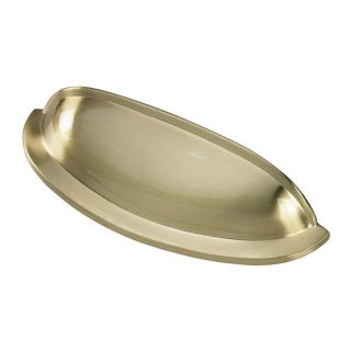 Siro Designs 3 in Center To Center Fine Brushed Brass Pennysavers Cup Cabinet Pull