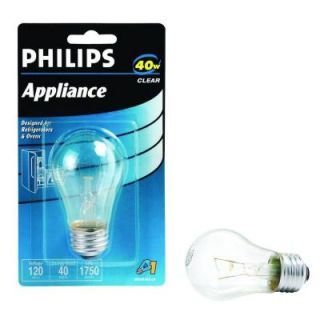 40 Watt Incandescent A15 Clear Appliance Light Bulb 416768