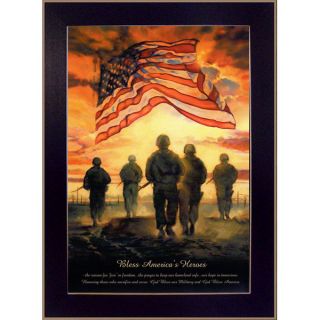 Bonnie Mohrs Bless Americas Heroes Framed Wall Art   15657347