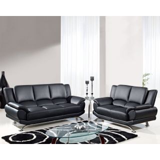 Global Furniture U9908 Sofa and Loveseat Set   Black