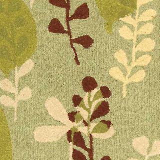 Handmade Ferns Light Green Wool Rug (83 x 11)