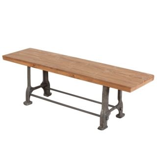 Reclaimed Teak Wood and Steel Bench (India)   13661723  