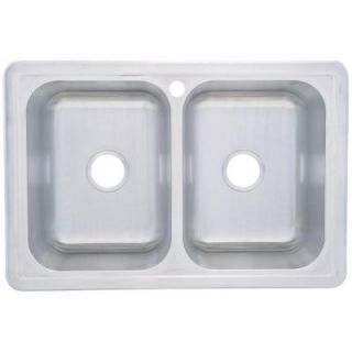 FrankeUSA Top Mount Stainless Steel 33x22x9 1 Hole Double Bowl Kitchen Sink DISCONTINUED DFD901BX