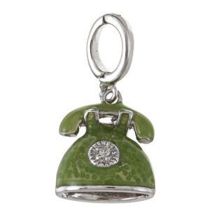 La Preciosa Sterling Silver Green Enamel Rotary Phone Charm   14131779