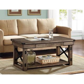 Altra Wildwood Rustic Grey Wood Veneer Coffee Table   17425310