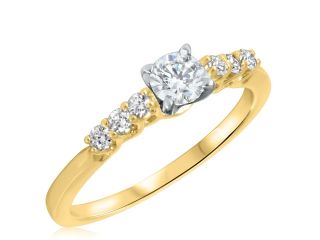 1/2 CT. T.W. Diamond Ladies Engagement Ring 10K White Gold  Size 6