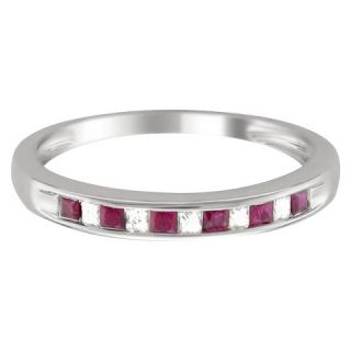 10 CT. T.D.W. Princess Cut Diamond and Ruby Channel Set Band in 14K