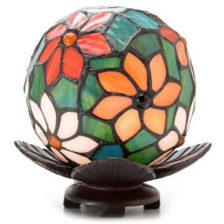 Warehouse of Tiffany Floral Ball Art Glass Table Lamp