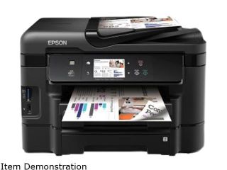 Refurbished EPSON WorkForce WF 3540 15 ISO ppm Black Print Speed 5760 x 1440 dpi Color Print Quality Wireless InkJet MFC / All In One Color Printer