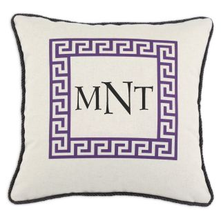 D'Kei 3 Letter Monogram Graphics Greek Key Pillow   Decorative Pillows