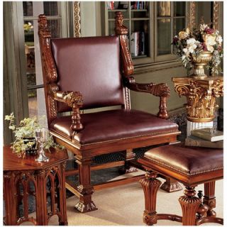 Design Toscano Lord Cumberlands Throne Leather Arm Chair