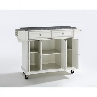 Crosley Solid Granite Top Kitchen Cart   White   7743709