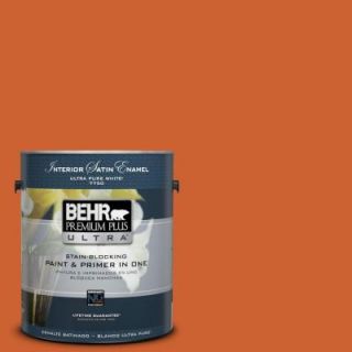 BEHR Premium Plus Ultra 1 gal. #S H 250 Pumpkin Patch Satin Enamel Interior Paint 775301