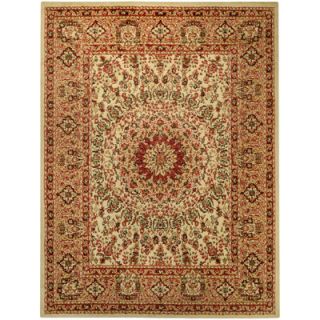 Rugnur Pasha Maxy Home Medallion Traditional Ivory/Red Area Rug