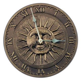 Whitehall Products 13 in. French Bronze Sunface Clock 01588