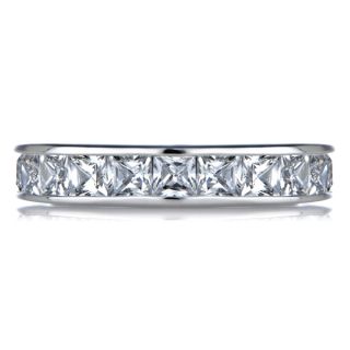 Sterling Silver Channel Set Cubic Zirconia Eternity Ring