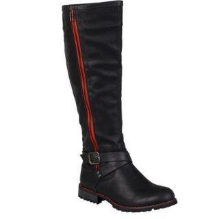Brinley Co. Womens Round Toe Zipper Detail Boots