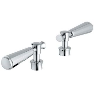 GROHE Pair of Kensington Lever Handles in Starlight Chrome for Bath Faucets 18 087 000