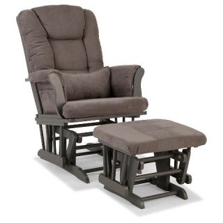 Storkcraft Tuscany Gray Frame Glider and Ottoman