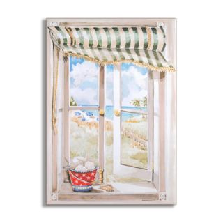 Stupell Industries Seascape Wooden Faux Window Scene Painting Print