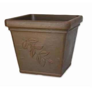 PP Plastic Products 63 40 8 Laura Square Resin Planter 63 40 16 inch x16 inch x13 inch   Bronze