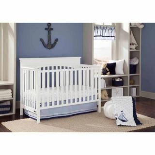 Graco Lauren 4 in 1 Convertible Fixed Side Classic Crib, White